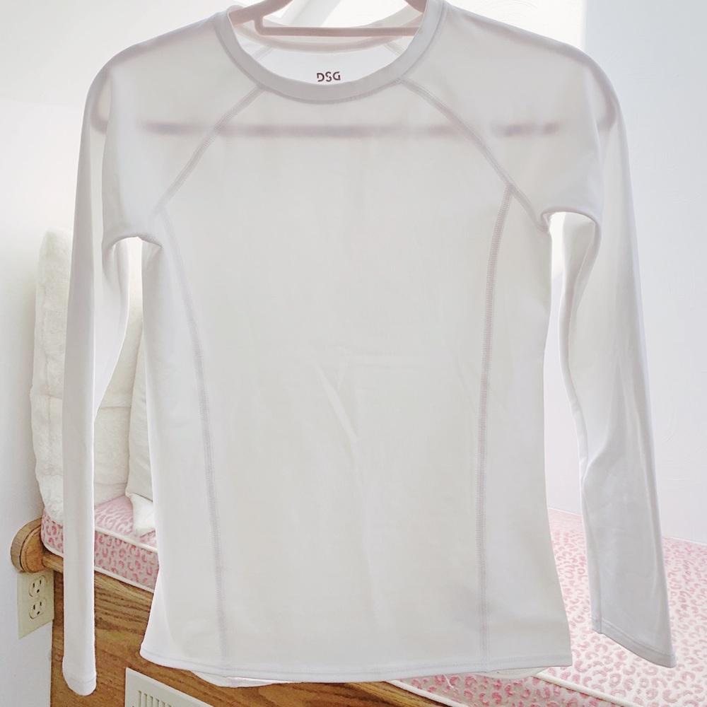 White Long Sleeve Athletic Top | Size: XL (16) - Picture 2 of 3